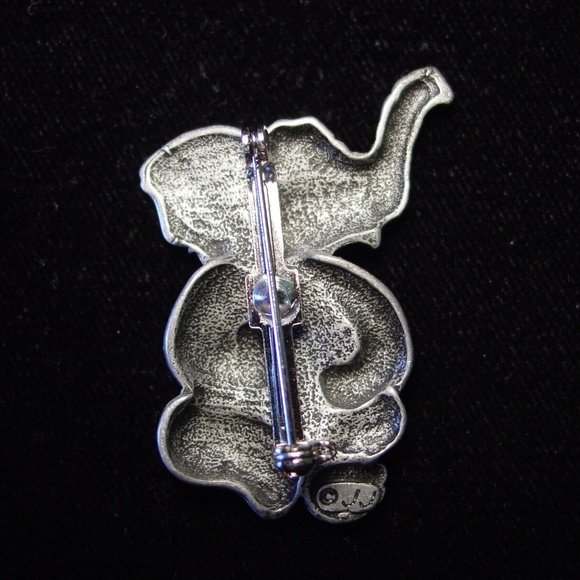 🆕 JJ Jonette Jewelry 'Baby Elephant Pink Bow' Pin - Picture 2 of 2